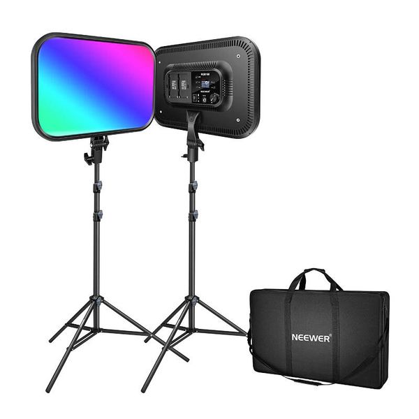 NEEWER RGB168 RGB LED studio kit, dvije 60W 2500-8500K lampe + stalci