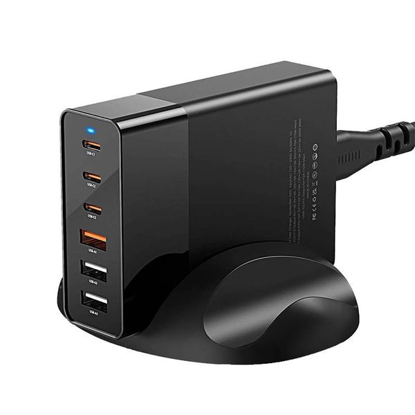 Blitzwolf BW-S25 zidni punjač, 75W, 3x USB + 3x USB-C (crni)